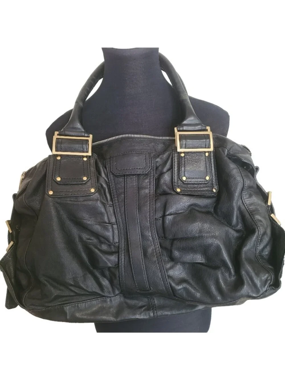 Kooba Leather Rose Hobo Bag Black Excellent Condition Vintage